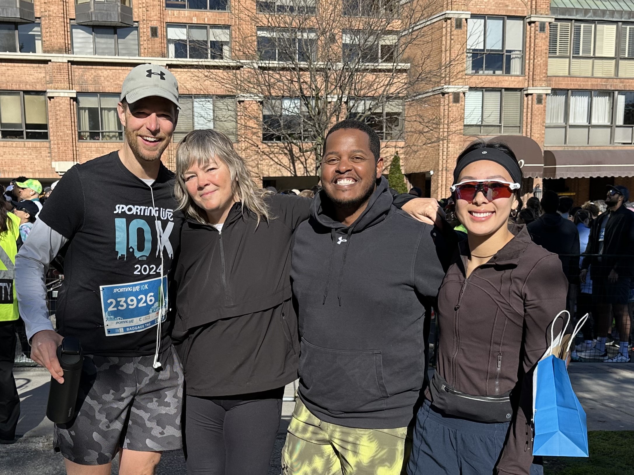 Tim, Amy, Philip, and Azzedine at the Sporting Life 10K